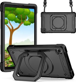 Epicgadget Samsung Galaxy Tab A7 Lite Case 8.7 inch Hybrid Shockproof 360 Rotating Ring Stand Cover Case with Shoulder Straps for Samsung Tab A7 Lite 8.7" (T220 / T225 / T227) 2021 Released