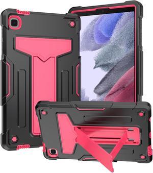 Case for Samsung Galaxy Tab A7 Lite 8.7 Inch (SM-T220 / SM-T225 / SM-T227) - Dual Layer Heavy Duty Kids Proof Hybrid Case Shockproof Cover with Kickstand for Samsung Tab A7 Lite 8.7" Tablet Black/Pink