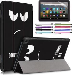 EpicGadget Amazon Fire HD 8 & HD 8 Plus Case (12th Generation/10th Generation, 2022/2020 Release) Slim PU Leather Trifold Stand Cover Auto Wake/Sleep Case with Screen Protector and Stylus (Big Eyes)
