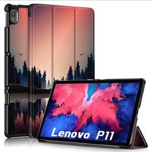 Epicgadget Lenovo Tab P11 11 inch Case 2020 Model TBJ606F TBJ606X  Slim Lightweight Smart PU Leather Cover Trifold Stand Case Hard Shell Cover for Lenovo Tab P11 11 Android Tablet Forest Dusk