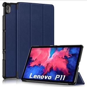 Epicgadget Lenovo Tab P11 11 inch Case 2020 Model TBJ606F TBJ606X  Slim Lightweight Smart PU Leather Cover Trifold Stand Case Hard Shell Cover for Lenovo Tab P11 11 Android Tablet Navy Blue