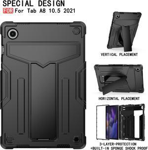 Galaxy Tab A8 10.5 Inch Case with Kickstand, Dual Layer Hybrid Shockproof Rugged Cover Protective Case for Samsung Galaxy A8 Tablet 10.5 Inch (SM-X200 / SM-X205 / SM-X207) (Black/Black)