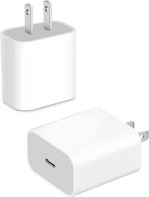 Epicgadget 20W USB-C Power Adapter for iPhone/iPad Fast Charger Type C Wall Charger Plug PD 3.0 Fast Wall Charger Power Adapter Block for iPhone 13/13 Pro Max/12/12 Pro, Galaxy, Pixel (2 Packs)