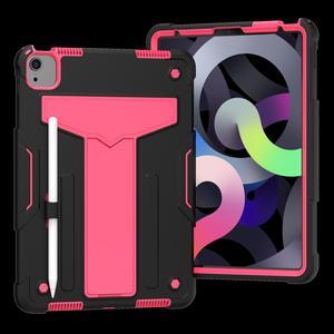 Epicgadget Case For Apple iPad Air 5/4 (2022/2020 Model, 5/4th Generation 10.9") - Dual Layer Protective Hybrid Cover Case With Kickstand For iPad Mini 5/4th Gen 10.9"  (Black/Pink)