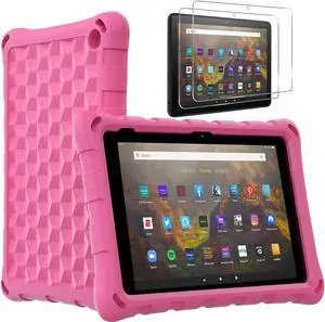 Amazon Fire 7 12th Gen, Epicgadget EVA Foam / Dual Layer Hybrid Kids Friendly Cover Stand Case for Amazon Fire 7 12th Generation / Fire 7 Kids 7" (2022) - Pink