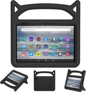 Amazon Kindle Fire 7/7 Kid Case, Epicgadget Lightweight Shockproof Kids Friendly EVA Foam Cover Stand Case with Handle for Amazon Kindle Fire 7/7 Kids 12th Gen (2022 Release)  - Black