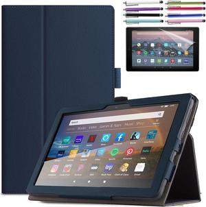 EpicGadget Case for Amazon Fire 7 12th Gen / 7 Kids 2022 - Auto Wake/Sleep Lightweight Folio Folding Stand Cover PU Leather Case For Amazon Fire 7 12th Gen / 7 Kids 7" tablet - Navy Blue