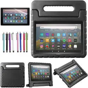 Amazon Fire 7 / 7 Kids Case, Epicgadget Lightweight Shockproof Kids Friendly EVA Foam Cover Stand Case with Handle for Amazon Fire 7 12th Gen, Fire 7 Kids  (2022)  - Black