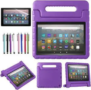 Amazon Fire 7 / 7 Kids Case, Epicgadget Lightweight Shockproof Kids Friendly EVA Foam Cover Stand Case with Handle for Amazon Fire 7 12th Gen, Fire 7 Kids  (2022)  - Purple