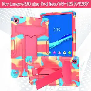Case for Lenovo Tab M10 Plus (Gen 3) 10.6 inch - Kids Friendly Dual Layer Shockproof Protective Hybrid Case Stand Cover for Lenovo Tab M10 Plus 3rd Gen 10.6" (TB125FU/TB128FU/TB128XU) - Rainbow/Pink