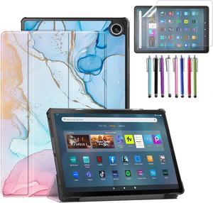 Slim Case for Amazon Fire Max 11 Tablet (13th Generation, 2023 Released) 11" Trifold Lightweight Hard Shell Stand Smart Cover with Auto Wake/Sleep + 1 Stylus and 1 HD Screen Protector (Marble Blue)