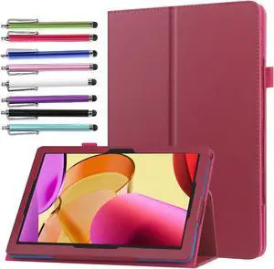 Case for Samsung Galaxy Tab A9 Plus / A9+ 11 inch Tablet 2023 Released - Lightweight Folio Stand Cover PU Leather Case for Samsung Galaxy Tab A9+ 5G 11" (SM-X210/ X215/ X216 /X218) + 1 Stylus (Pink)