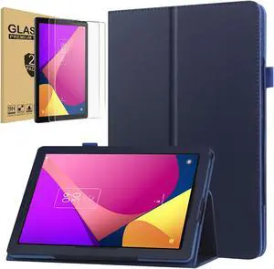 TCL TAB 8 LE Case with Tempered Glass Screen Protector - Slim Lightweight PU Leather Folio Stand Protective Cover with 2 Glass Screen Film for TCL Tab 8 LE Tablet Model: 9137W, 2023 Released (Blue) TCL TAB 8 LE Case with Tempered Glass Screen Protector - Slim Lightweight PU Leather Folio Stand Protective Cover with 2 Glass Screen Film for TCL Tab 8 LE Tablet Model: 9137W, 2023 Released (Blue)