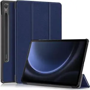 Tri-Fold Case for Samsung Galaxy Tab S10 FE / S9 / S9 FE 5G - Slim Stand Hard Back Shell Protective Cover with Auto Sleep Wake for Samsung Tab S10 FE 5G / Tab S9 FE 10.9" / Tab S9 11"  (Blue)