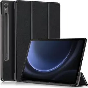 Smart Case for Samsung Galaxy Tab S9 FE 5G 10.9" / Galaxy Tab S9 11 inch Tablet Case Slim Folio PU Leather Tri-Fold Stand Smart Protective Cover Support S Pen Charging, Auto Wake/Sleep (Black)