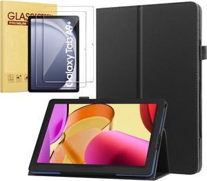 Folio Case for Samsung Galaxy Tab A9+ Case with Tempered Glass Screen Protector, Slim Lightweight Folio PU Leather Folding Stand Cover Case for Samsung Galaxy A9 Plus 5G 11" (SM-X210/X216/X218) -Black