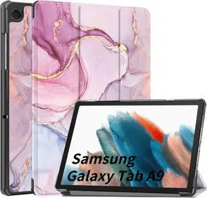 Galaxy Tab A9 Case 8.7 Inch (SM-X110 / SM-X115 / SM-X117) 2023 Release - Trifold Stand Hard Back Shell Protective Smart Cover with Auto Sleep Wake Case for Smasung Galaxy Tab A9 Tablet 8.7" (Marble)