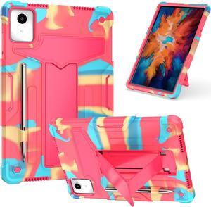 Case for Lenovo Tab M11 11" Tablet - Lenovo Tab M11 Case with Kickstand Pen Holder Kids Drop Protection Hybrid Shockproof Rugged 3-Layer Protective Cover for Lenovo M11 11 inch (Candy/Pink)
