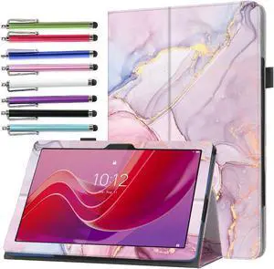 Case for Lenovo Tab M11 11" Tablet 2024 Released - Lightweight Folio Stand Cover Support Auto Wake/Sleep PU Leather Case for Lenovo Tab M11 Tablet 11 inch (TB330FU / TB330XU) + 1 Stylus (Pink Marble)
