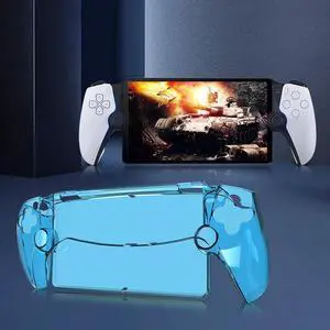 PS Portal Case Transparent Cover for PlayStation Portal Remote Player,  Hard PC Shell Protective Shockproof Anti-Scratch Skin Case for PlayStation Portal Remote Player PS5 Portal Accessories (Blue)