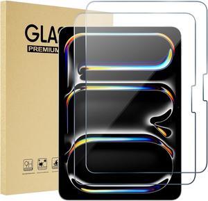 (2 Pack) Screen Protector for Apple 11-inch iPad Pro (2024) Tempered Glass Anti-Scratch Case Friendly Screen Saver for New iPad Pro 11'' 5th Generation (M4 Chip)  [Face ID & Apple Pencil Compatible]