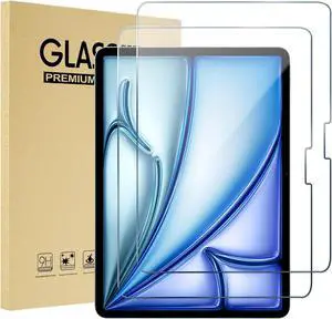 (2 Pack) Screen Protector for Apple 11-inch iPad Air 2024 6th Generation Tempered Glass Anti-Scratch Case Friendly Screen Saver for New iPad Air 11'' (M2 Chip) [Face ID & Apple Pencil Compatible]