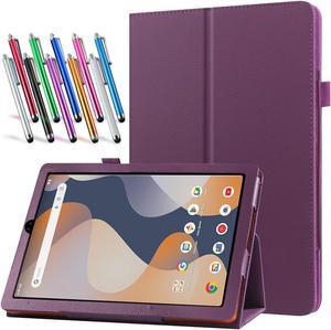 anicestore Case for ONN 8 Inch Tablet (2024 Model) Gen 4 - Slim Lightweight Folio PU Leather Folding Stand Cover Auto Sleep & Wake Case for 2024 Onn Surf 8" Kids Tablet + 1 Random Stylus (Purple)
