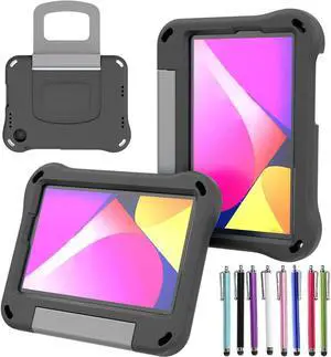 anicestore TCL Tab 8 LE (9137w) Case / Tab 8 WiFi (9132x) Case for Kids - EVA Lightweight Shockproof Kids Friendly Cover with Handle Kickstand Case for TCL Tab 8 LE / TCL Tab 8 WiFi + 1 Stylus (Black)