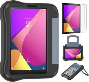 anicestore Case for TCL Tab 8 LE 8" Tablet with Screen Protector - Handle Stand Shockproof Full-Body Protective Cover with 2PCS Tempered Glass for TCL Tab 8 LE (9137W) / Tab 8 WiFi (9132X) - Black