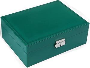 anicestore 2 Layers Jewelry Box Organizer Large Capacity Ring, Earring, Chains, Bracelets, Necklace Jewelry Organizer Box Display Storage Case with Lock Best Gifts for Women Girlfriend Wife (Green)