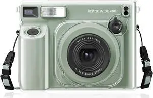 Protective Clear Case for Fujifilm Instax Wide 400 Camera with Removable Shoulder Strap - Crystal Hard Cover Carrying Cover Bag for Fujifilm INSTAX Wide 400 Instant Camera