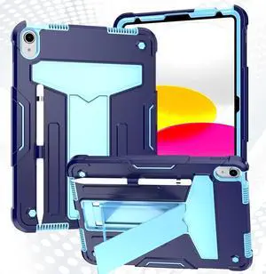 Case for iPad (A16) 11th Generation 11 inch 2025 ( A3354 / A3355 / A3356) & iPad 10th Generation 10.9 inch 2022 (A2696 / A2757 / A2777) Case with Kickstand Rugged Full Body Protective Cover (Blue)
