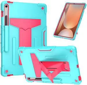 Case for Samsung Galaxy Tab S10 FE+ 13.1-Inch (SM-X620/X626) - Heavy Duty Rugged Protective Case with Kickstand Shockproof Hybrid Cover for Galaxy Tab S10 FE Plus 13.1 inch Tablet 2025 (Teal/Pink)
