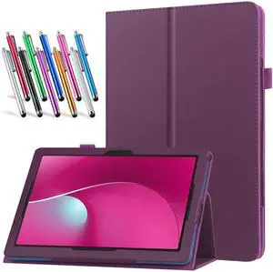 Case for T-Mobile REVVL Tab 2 5G 10.1 Inch Tablet 2025 Release - Lightweight Folio Stand Cover Support Auto Wake/Sleep PU Leather Case for REVVL Tab 2 (2025) + 1 Stylus Pen (Purple)