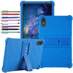 anicestore Case for Urao C107 10.1 inch Tablet, JEAZANS OC101/C107 10.1"Tablet,  Higrace C107 10.1 Inch Tablet, ZOFYWNAS C107/D81 Tablet - Lightweight Silicone Stand Cover with 1 Random Stylus (Blue)