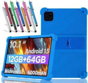 anicestore Case for Callsky-Tab Android Tablet, 10.1 inch Android 15 Tablet (Cpad 10) - Lightweight Silicone Stand Cover Case with 1 Random Stylus (Blue)