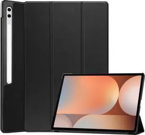 anicestore Case for SAMSUNG Galaxy Tab S9 FE+ Plus 12.4 Inch Tablet SM-X610 SM-X616B SM-X618U - Slim Tri-Fold Stand Protective Auto Sleep Wake Cover for Samsung Tab S9+/S9 FE+ 5G 12.4" (Black)