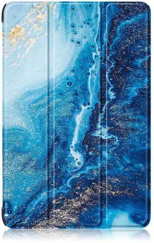 anicestore Case for SAMSUNG Galaxy Tab S9 FE+ Plus 12.4 Inch Tablet SM-X610 SM-X616B SM-X618U - Slim Tri-Fold Stand Protective Auto Sleep Wake Cover for Samsung Tab S9+/S9 FE+ 5G 12.4" (Ocean)