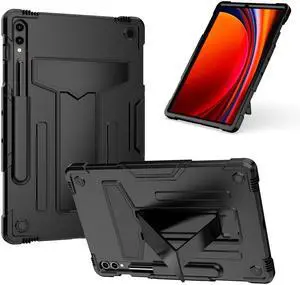 anicestore for SAMSUNG Galaxy Tab S10+ Plus Case 12.4 inch - Heavy Duty Rugged Protective Case with Kickstand Shockproof Hybrid Cover for Samsung Tab S10+ 12.4" Tablet SM-X820/X826/X828 (Black/Black)