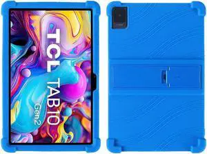 elitegadget TCL TAB 10 Gen 2 Case 10.4" - Silicone Protection Cover with Kickstand Shockproof Kids Friendly Case for TCL TAB 10 Gen 2 Tablet 10.4 Inch (Model: 8196G / 8496G) + 1 Stylus Pen (Blue)
