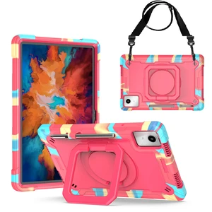 Shockproof Case for Motorola Moto Pad (2026)/ Lenovo Idea Tab 11"/ Tab K11 Gen 2/ Tab M11 11 inch Tablet Protective Cover with Shoulder Strap, Pen Holder, Rotating Swivel Stand & Handle Grip - Pink Shockproof Case for Motorola Moto Pad (2026)/ Lenovo Idea Tab 11"/ Tab K11 Gen 2/ Tab M11 11 inch Tablet Protective Cover with Shoulder Strap, Pen Holder, Rotating Swivel Stand & Handle Grip - Pink