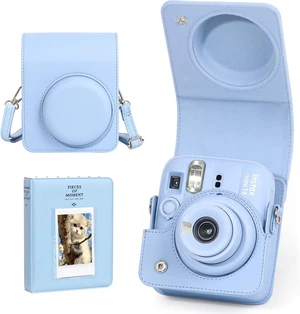 Camera Case for Fujifilm Instax Mini 13 Instant Camera - PU Leather Bag Protective Cover, Camera Crossbody Bag for Fuji Mini 13 with 64 Photo Album 2x3, and Adjustable Shoulder Strap, No Camera (Blue) Camera Case for Fujifilm Instax Mini 13 Instant Camera - PU Leather Bag Protective Cover, Camera Crossbody Bag for Fuji Mini 13 with 64 Photo Album 2x3, and Adjustable Shoulder Strap, No Camera (Blue)