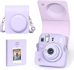Camera Case for Fujifilm Instax Mini 13 Instant Camera PU Leather Bag Protective Cover, Camera Crossbody Bag for Fuji Mini 13 with 64 Photo Album 2x3, and Adjustable Shoulder Strap, No Camera (Purple) Camera Case for Fujifilm Instax Mini 13 Instant Camera PU Leather Bag Protective Cover, Camera Crossbody Bag for Fuji Mini 13 with 64 Photo Album 2x3, and Adjustable Shoulder Strap, No Camera (Purple)