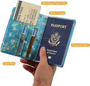 EpicGadget(TM) Premium Leather Passport Holder Travel Wallet Cover Case