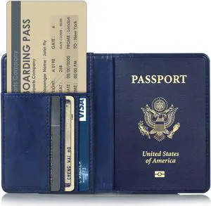EpicGadget(TM) Premium Leather Passport Holder Travel Wallet Cover Case