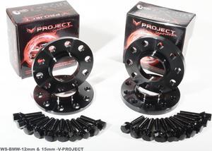 12mm & 15mm Hubcentric Wheel Spacers Adapter For BMW 440i Cabrio F32, 440i Coupe F33, 440i xDrive Coupe F33, 440i Gran Coupe F36 Year 2014-2017 Combo Sets V-Project