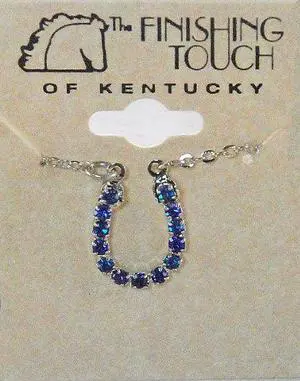 Finishing Touch Blue Rhinestone Horseshoe Necklace - Silver Finish Finishing Touch Blue Rhinestone Horseshoe Necklace - Silver Finish