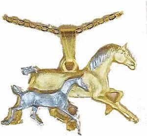 Finishing Touch 2-Tone Mare and Foal Necklace - Gold/silver Finishing Touch 2-Tone Mare and Foal Necklace - Gold/silver