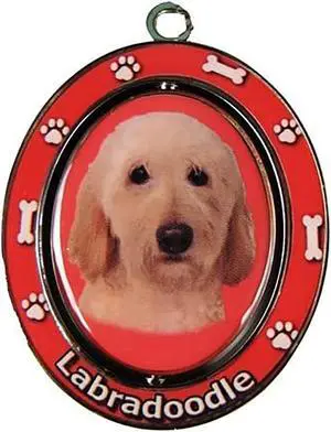 Yellow Labradoodle Key Chain Spinning Pet Key Chains Double Sided Spinning Yellow Labradoodle Key Chain Spinning Pet Key Chains Double Sided Spinning