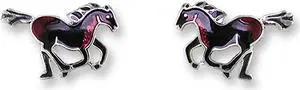 Donna Boiman Black Stallion Running Horse Post Earrings by Zarah Donna Boiman Black Stallion Running Horse Post Earrings by Zarah